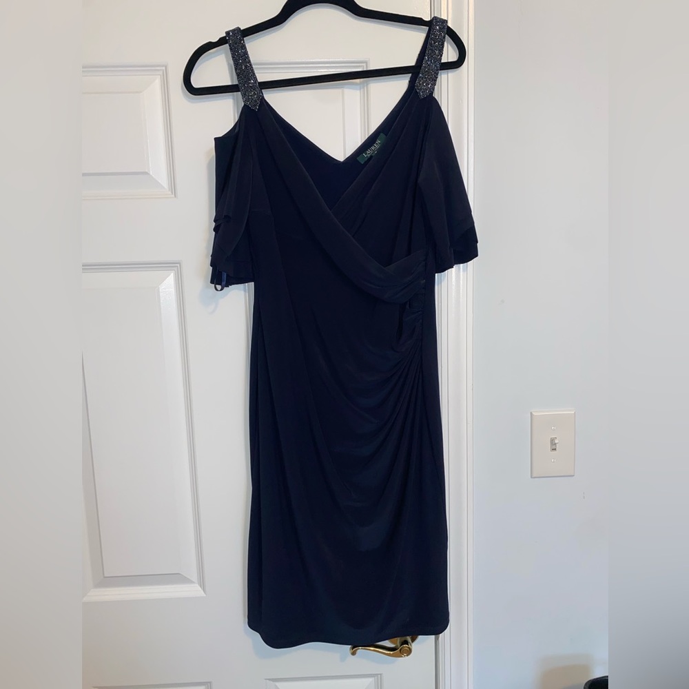 Navy midi dress